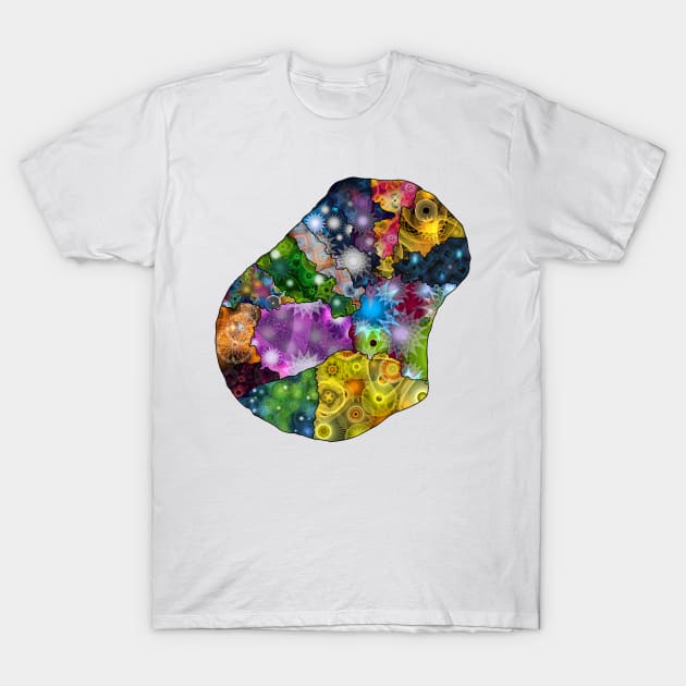 Spirograph Patterned Nauru Map T-Shirt by RachelEDesigns